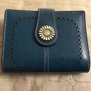 Teal Blue Sunflower Wallet